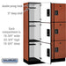 Salsbury 18" Wide Triple Tier Designer Wood Locker - 3 Wide - 6 Feet High - 18 Inches Deep - Cherry - Black Electronic Locks - Sweatfully