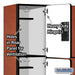 Salsbury 18" Wide Triple Tier Designer Wood Locker - 3 Wide - 6 Feet High - 18 Inches Deep - Cherry - Hasps - Sweatfully
