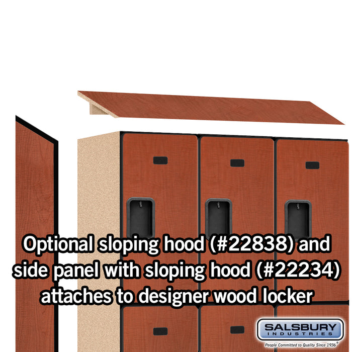 Salsbury 18" Wide Triple Tier Designer Wood Locker - 3 Wide - 6 Feet High - 18 Inches Deep - Cherry - Hasps - Sweatfully