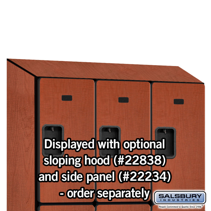 Salsbury 18" Wide Triple Tier Designer Wood Locker - 3 Wide - 6 Feet High - 18 Inches Deep - Cherry - Hasps - Sweatfully
