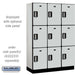 Salsbury 18" Wide Triple Tier Designer Wood Locker - 3 Wide - 6 Feet High - 18 Inches Deep - Gray - Silver Electronic Locks - Sweatfully