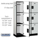 Salsbury 18" Wide Triple Tier Designer Wood Locker - 3 Wide - 6 Feet High - 18 Inches Deep - Gray - Hasps - Sweatfully
