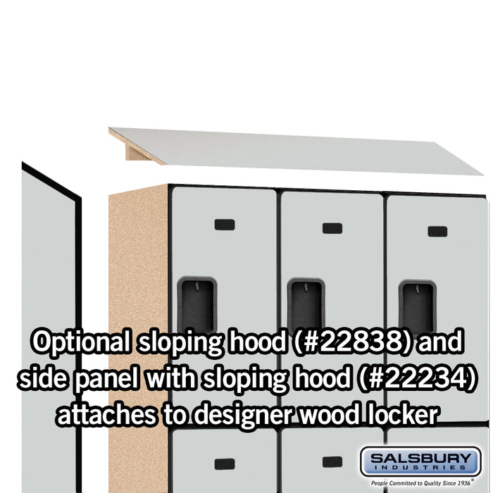 Salsbury 18" Wide Triple Tier Designer Wood Locker - 3 Wide - 6 Feet High - 18 Inches Deep - Gray - Hasps - Sweatfully