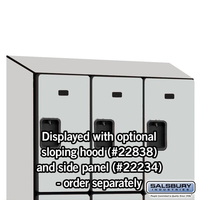 Salsbury 18" Wide Triple Tier Designer Wood Locker - 3 Wide - 6 Feet High - 18 Inches Deep - Gray - Hasps - Sweatfully
