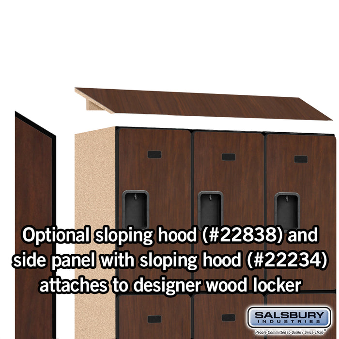 Salsbury 18" Wide Triple Tier Designer Wood Locker - 3 Wide - 6 Feet High - 18 Inches Deep - Mahogany - Hasps - Sweatfully