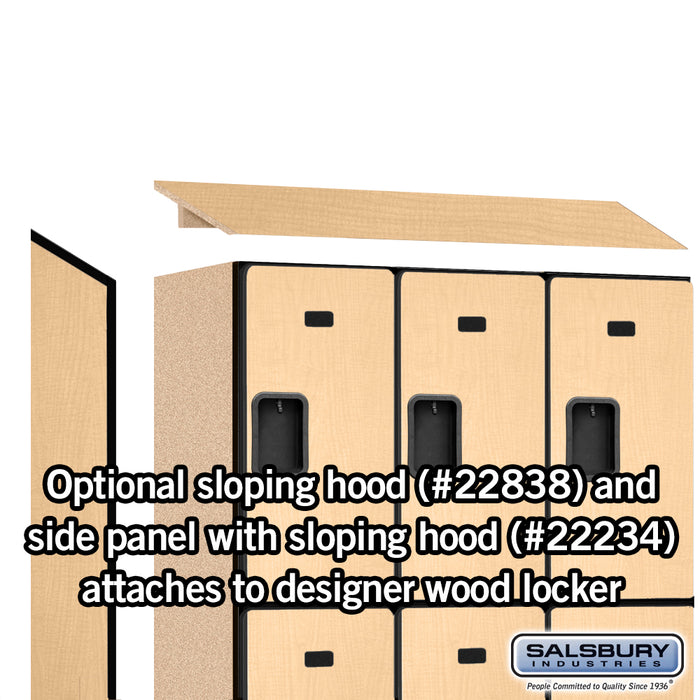 Salsbury 18" Wide Triple Tier Designer Wood Locker - 3 Wide - 6 Feet High - 18 Inches Deep - Maple - Hasps - Sweatfully