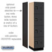 Salsbury 18" Wide Four Tier Designer Wood Locker - 1 Wide - 6 Feet High - 21 Inches Deep - Black - Black Electronic Locks - Sweatfully