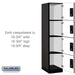 Salsbury 18" Wide Four Tier Designer Wood Locker - 1 Wide - 6 Feet High - 21 Inches Deep - Black - Black Electronic Locks - Sweatfully