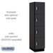 Salsbury 18" Wide Four Tier Designer Wood Locker - 1 Wide - 6 Feet High - 21 Inches Deep - Black - Silver Electronic Locks - Sweatfully