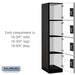 Salsbury 18" Wide Four Tier Designer Wood Locker - 1 Wide - 6 Feet High - 21 Inches Deep - Black - Silver Resettable Combination Locks - Sweatfully