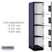 Salsbury 18" Wide Four Tier Designer Wood Locker - 1 Wide - 6 Feet High - 21 Inches Deep - Blue - Black Resettable Combination Locks - Sweatfully