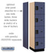 Salsbury 18" Wide Four Tier Designer Wood Locker - 1 Wide - 6 Feet High - 21 Inches Deep - Blue - Hasps - Sweatfully