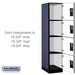 Salsbury 18" Wide Four Tier Designer Wood Locker - 1 Wide - 6 Feet High - 21 Inches Deep - Blue - Hasps - Sweatfully