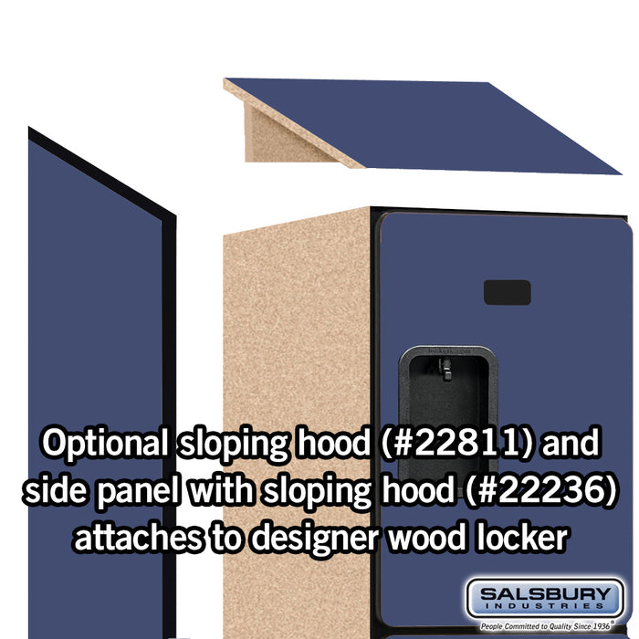 Salsbury 18" Wide Four Tier Designer Wood Locker - 1 Wide - 6 Feet High - 21 Inches Deep - Blue - Hasps - Sweatfully