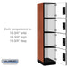 Salsbury 18" Wide Four Tier Designer Wood Locker - 1 Wide - 6 Feet High - 21 Inches Deep - Cherry - Silver Electronic Locks - Sweatfully