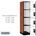 Salsbury 18" Wide Four Tier Designer Wood Locker - 1 Wide - 6 Feet High - 21 Inches Deep - Cherry - Hasps - Sweatfully