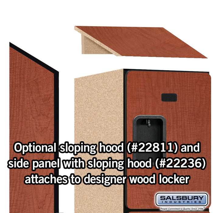 Salsbury 18" Wide Four Tier Designer Wood Locker - 1 Wide - 6 Feet High - 21 Inches Deep - Cherry - Hasps - Sweatfully