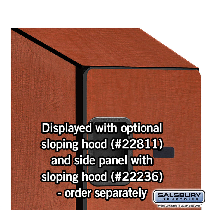 Salsbury 18" Wide Four Tier Designer Wood Locker - 1 Wide - 6 Feet High - 21 Inches Deep - Cherry - Hasps - Sweatfully