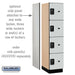 Salsbury 18" Wide Four Tier Designer Wood Locker - 1 Wide - 6 Feet High - 21 Inches Deep - Gray - Black Resettable Combination Locks - Sweatfully