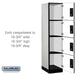 Salsbury 18" Wide Four Tier Designer Wood Locker - 1 Wide - 6 Feet High - 21 Inches Deep - Gray - Silver Electronic Locks - Sweatfully
