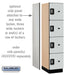 Salsbury 18" Wide Four Tier Designer Wood Locker - 1 Wide - 6 Feet High - 21 Inches Deep - Gray - Silver Resettable Combination Locks - Sweatfully