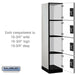 Salsbury 18" Wide Four Tier Designer Wood Locker - 1 Wide - 6 Feet High - 21 Inches Deep - Gray - Silver Resettable Combination Locks - Sweatfully