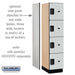 Salsbury 18" Wide Four Tier Designer Wood Locker - 1 Wide - 6 Feet High - 21 Inches Deep - Gray - Hasps - Sweatfully
