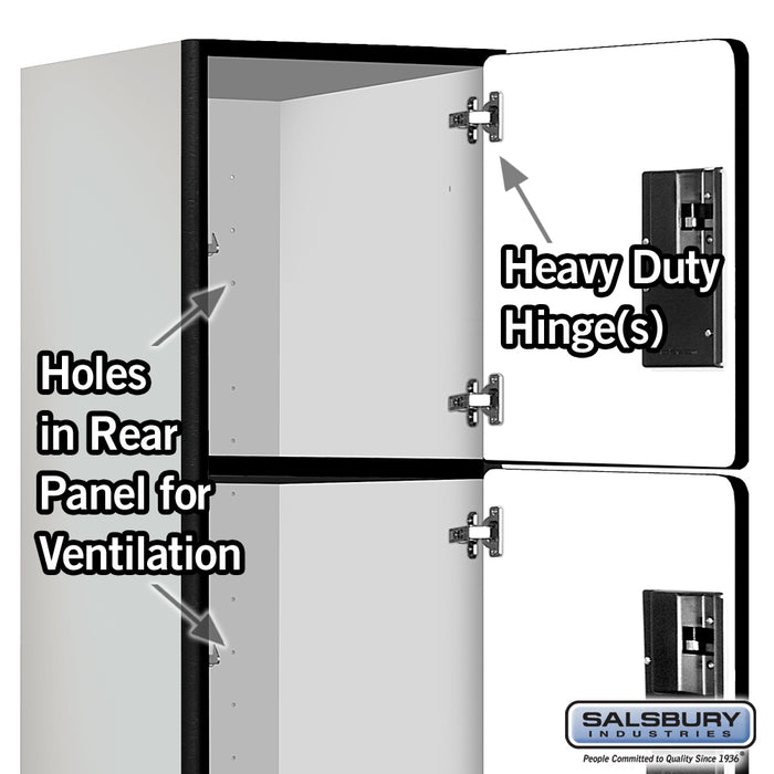 Salsbury 18" Wide Four Tier Designer Wood Locker - 1 Wide - 6 Feet High - 21 Inches Deep - Gray - Hasps - Sweatfully