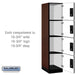 Salsbury 18" Wide Four Tier Designer Wood Locker - 1 Wide - 6 Feet High - 21 Inches Deep - Mahogany - Silver Electronic Locks - Sweatfully