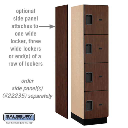 Salsbury 18" Wide Four Tier Designer Wood Locker - 1 Wide - 6 Feet High - 21 Inches Deep - Mahogany - Hasps - Sweatfully