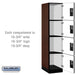 Salsbury 18" Wide Four Tier Designer Wood Locker - 1 Wide - 6 Feet High - 21 Inches Deep - Mahogany - Hasps - Sweatfully