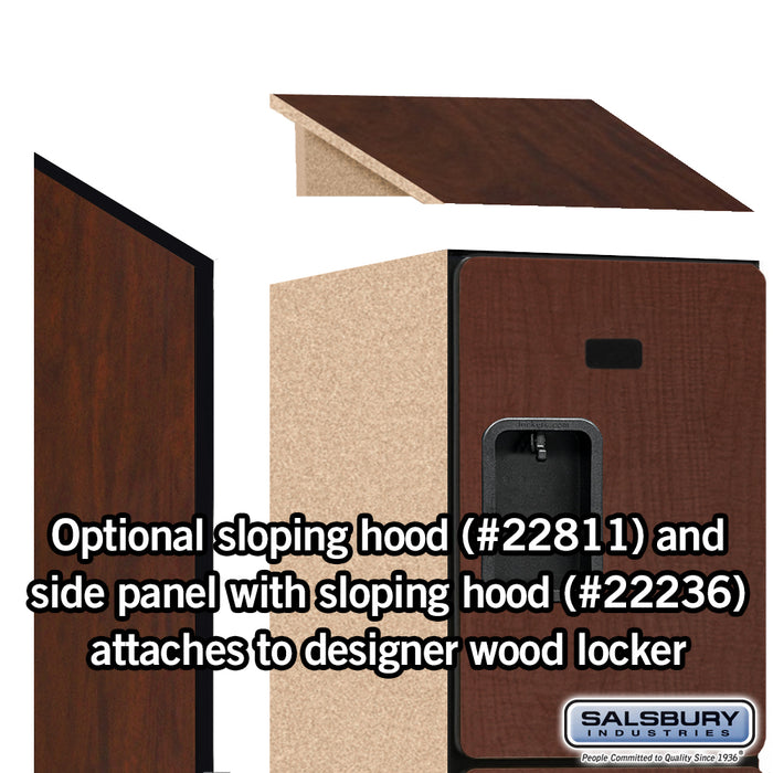 Salsbury 18" Wide Four Tier Designer Wood Locker - 1 Wide - 6 Feet High - 21 Inches Deep - Mahogany - Hasps - Sweatfully
