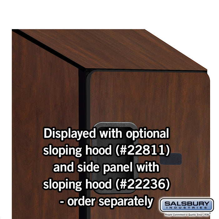 Salsbury 18" Wide Four Tier Designer Wood Locker - 1 Wide - 6 Feet High - 21 Inches Deep - Mahogany - Hasps - Sweatfully