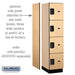 Salsbury 18" Wide Four Tier Designer Wood Locker - 1 Wide - 6 Feet High - 21 Inches Deep - Maple - Hasps - Sweatfully