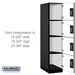 Salsbury 18" Wide Four Tier Designer Wood Locker - 1 Wide - 6 Feet High - 24 Inches Deep - Black - Silver Resettable Combination Locks - Sweatfully