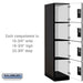 Salsbury 18" Wide Four Tier Designer Wood Locker - 1 Wide - 6 Feet High - 24 Inches Deep - Black - Hasps - Sweatfully