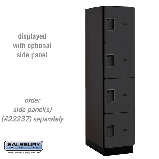 Salsbury 18" Wide Four Tier Designer Wood Locker - 1 Wide - 6 Feet High - 24 Inches Deep - Black - Hasps - Sweatfully