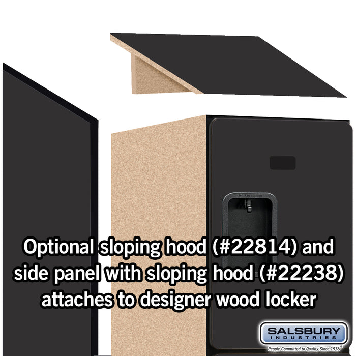 Salsbury 18" Wide Four Tier Designer Wood Locker - 1 Wide - 6 Feet High - 24 Inches Deep - Black - Hasps - Sweatfully