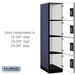 Salsbury 18" Wide Four Tier Designer Wood Locker - 1 Wide - 6 Feet High - 24 Inches Deep - Blue - Black Resettable Combination Locks - Sweatfully