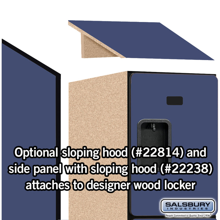 Salsbury 18" Wide Four Tier Designer Wood Locker - 1 Wide - 6 Feet High - 24 Inches Deep - Blue - Hasps - Sweatfully