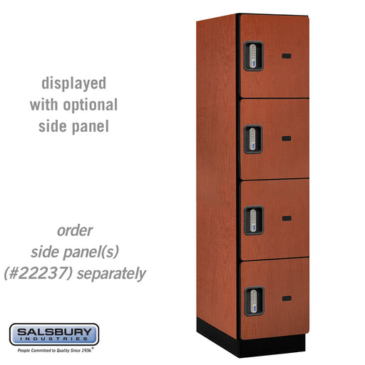 Salsbury 18" Wide Four Tier Designer Wood Locker - 1 Wide - 6 Feet High - 24 Inches Deep - Cherry - Silver Electronic Locks - Sweatfully