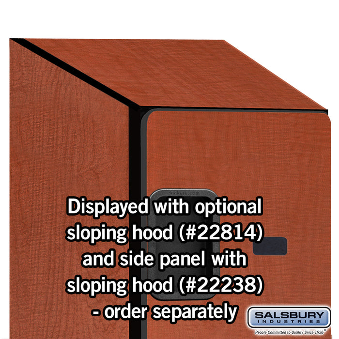Salsbury 18" Wide Four Tier Designer Wood Locker - 1 Wide - 6 Feet High - 24 Inches Deep - Cherry - Hasps - Sweatfully