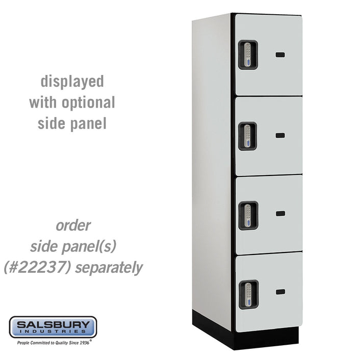 Salsbury 18" Wide Four Tier Designer Wood Locker - 1 Wide - 6 Feet High - 24 Inches Deep - Gray - Silver Electronic Locks - Sweatfully
