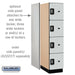 Salsbury 18" Wide Four Tier Designer Wood Locker - 1 Wide - 6 Feet High - 24 Inches Deep - Gray - Silver Resettable Combination Locks - Sweatfully