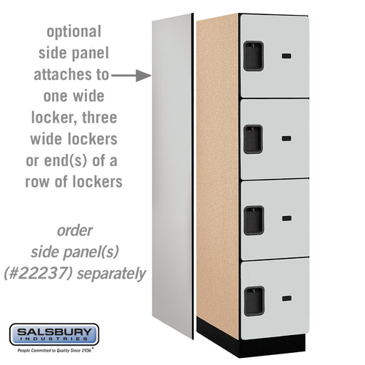 Salsbury 18" Wide Four Tier Designer Wood Locker - 1 Wide - 6 Feet High - 24 Inches Deep - Gray - Hasps - Sweatfully
