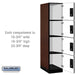 Salsbury 18" Wide Four Tier Designer Wood Locker - 1 Wide - 6 Feet High - 24 Inches Deep - Mahogany - Black Electronic Locks - Sweatfully