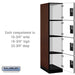 Salsbury 18" Wide Four Tier Designer Wood Locker - 1 Wide - 6 Feet High - 24 Inches Deep - Mahogany - Hasps - Sweatfully