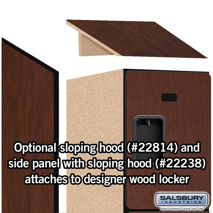 Salsbury 18" Wide Four Tier Designer Wood Locker - 1 Wide - 6 Feet High - 24 Inches Deep - Mahogany - Hasps - Sweatfully