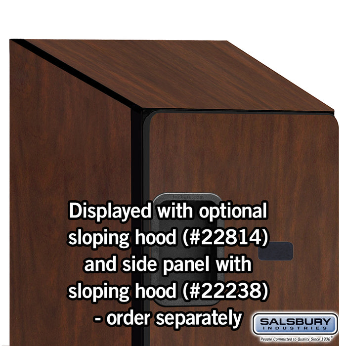 Salsbury 18" Wide Four Tier Designer Wood Locker - 1 Wide - 6 Feet High - 24 Inches Deep - Mahogany - Hasps - Sweatfully