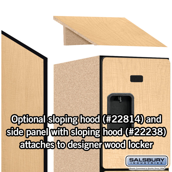 Salsbury 18" Wide Four Tier Designer Wood Locker - 1 Wide - 6 Feet High - 24 Inches Deep - Maple - Hasps - Sweatfully